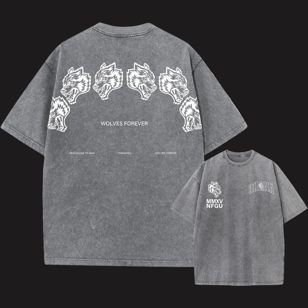 Crown&Co Men's Washed Vintage Printed T-Shirt