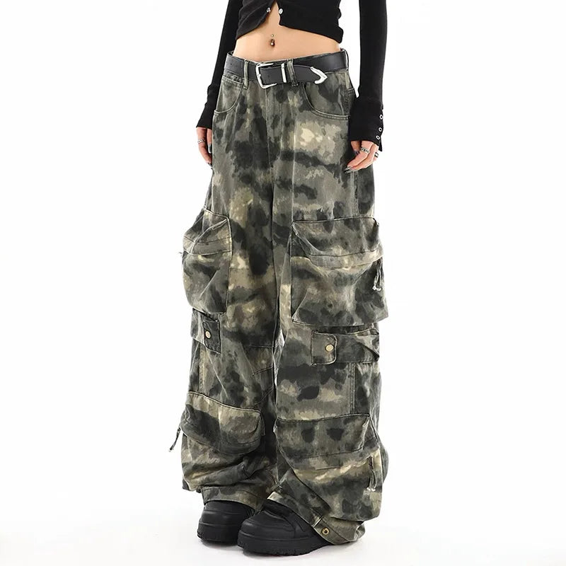 High-Waist Camo Cargo