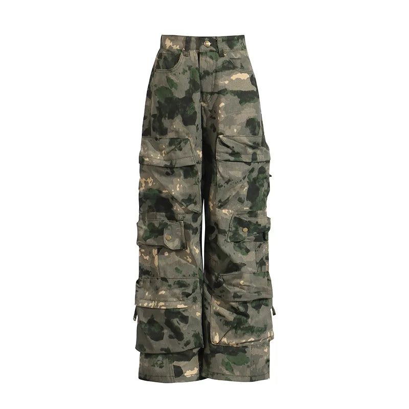 High-Waist Camo Cargo