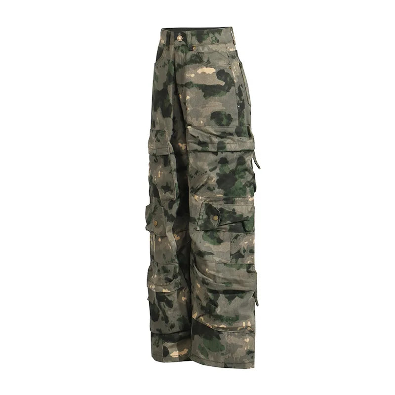 High-Waist Camo Cargo