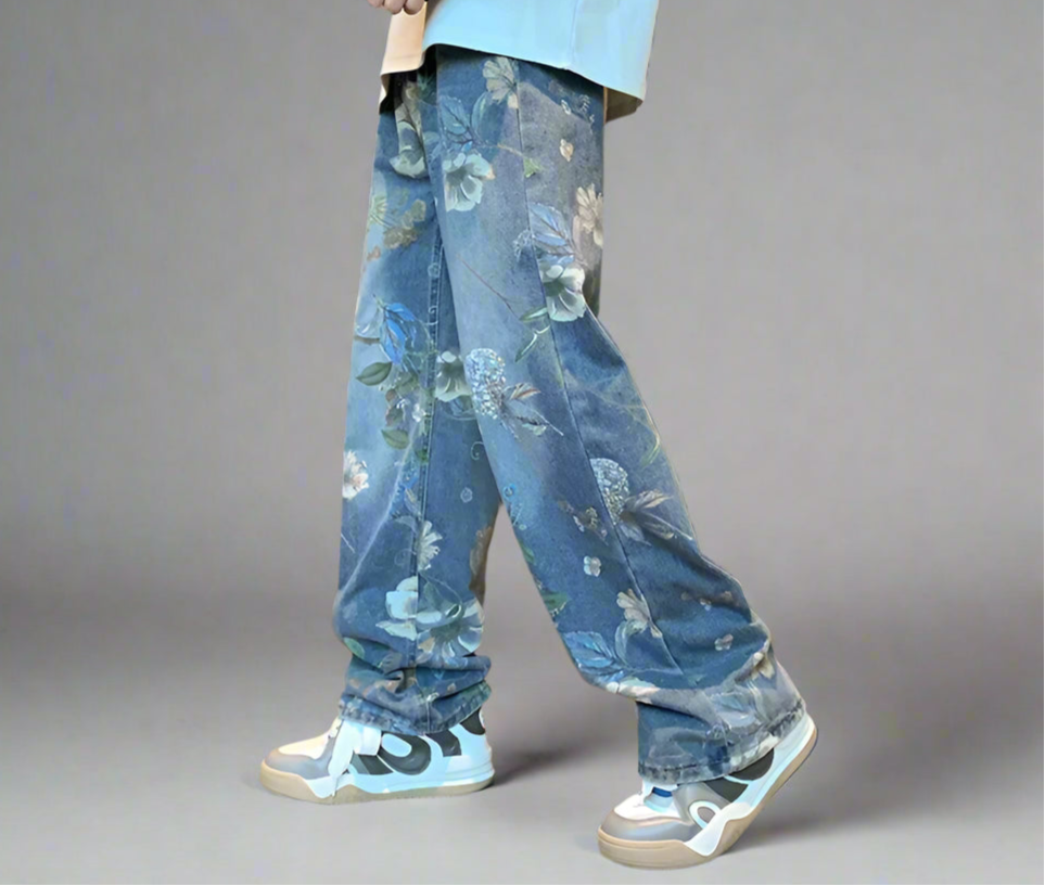 Crown & Co. Botanical Wide-Leg Denim