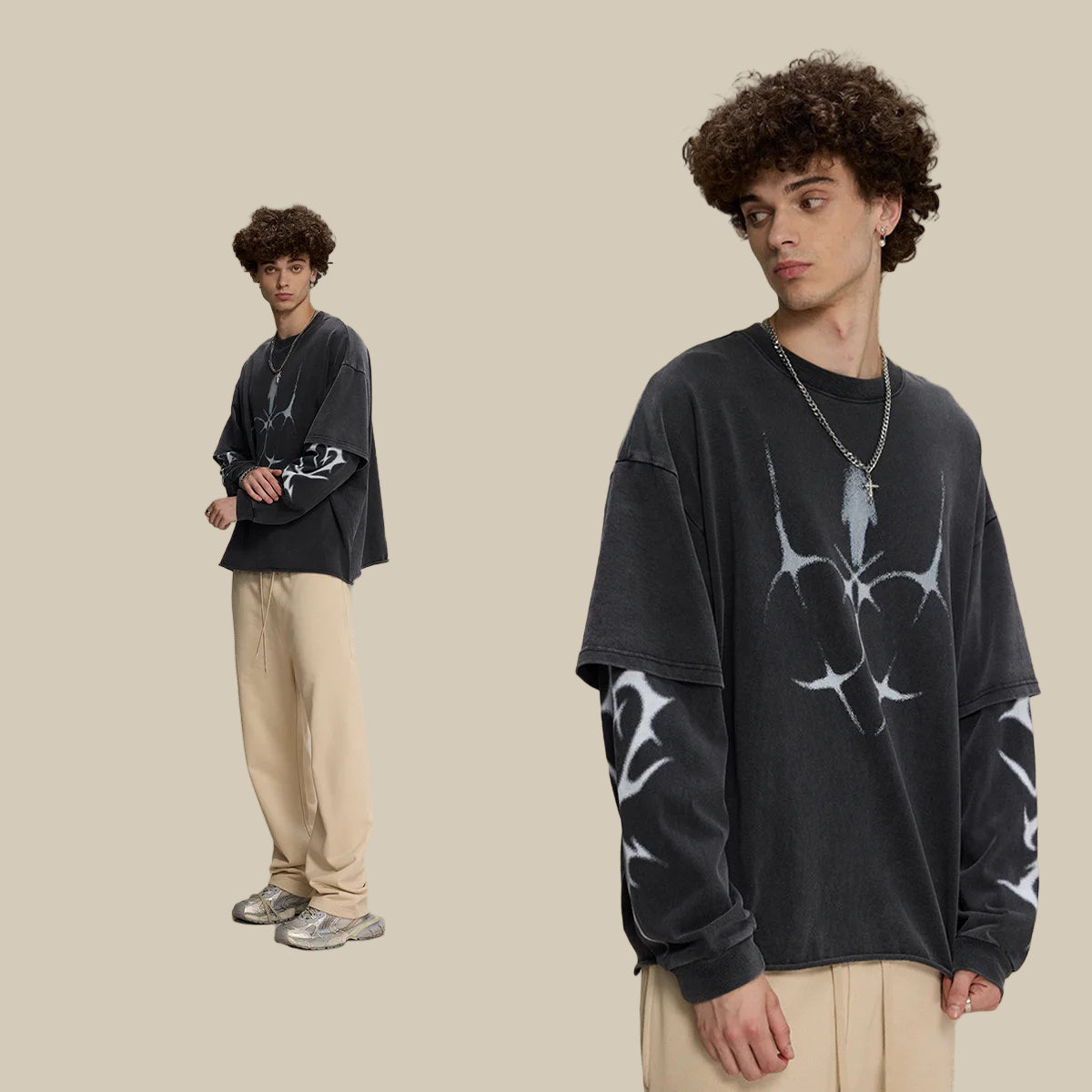 Crown&Co. Eclipse Flame Long Sleeve Tee