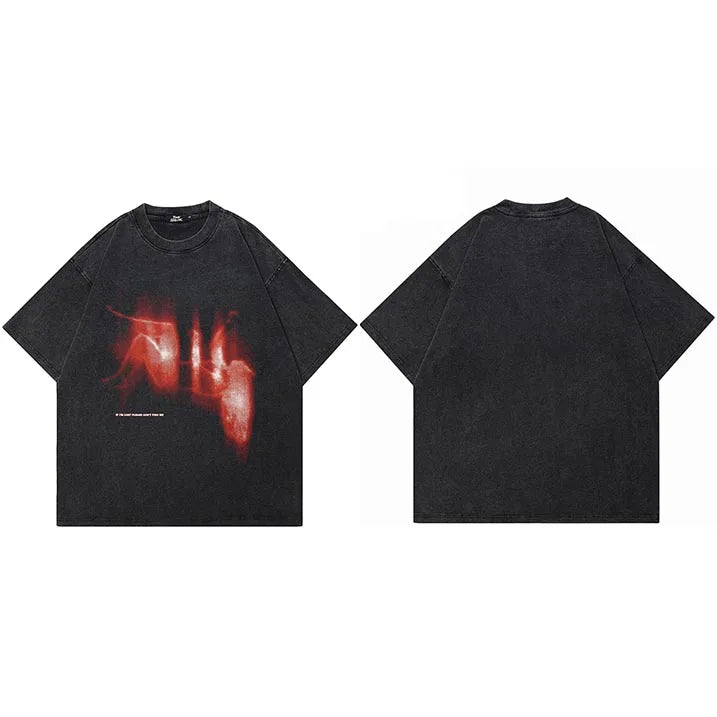 Lost Shadow Oversized Tee – Washed Black