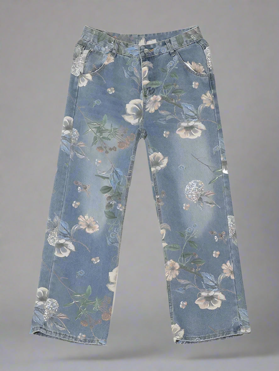 Crown & Co. Botanical Wide-Leg Denim