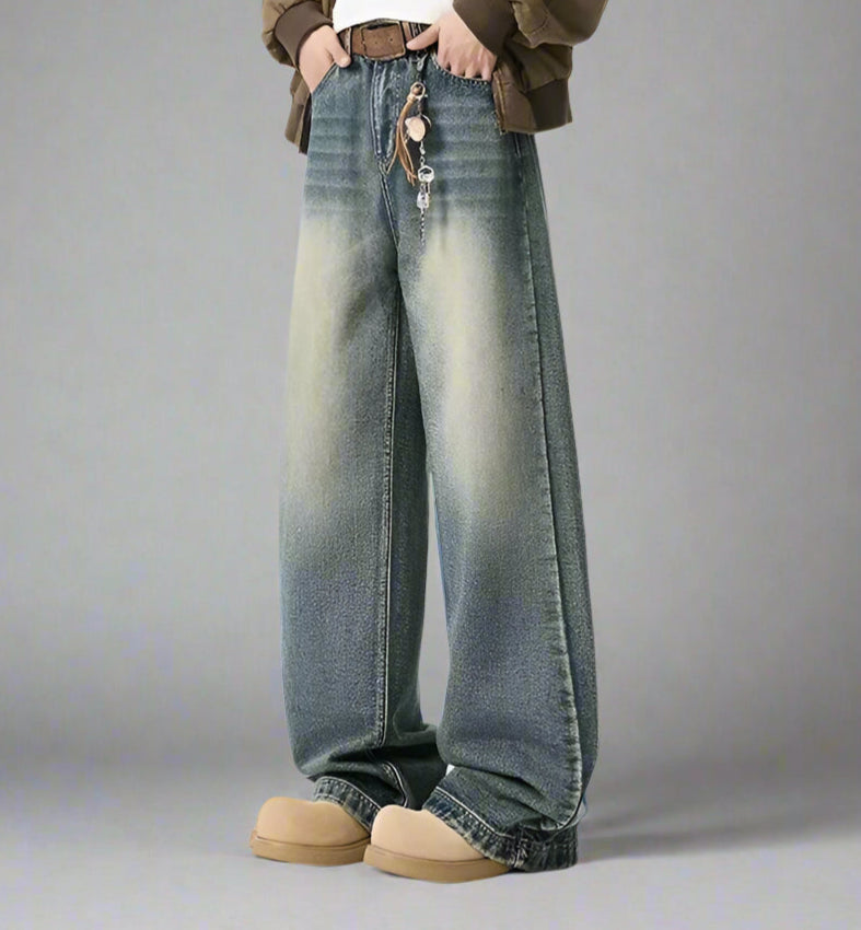 Crown&Co Retro Washed Straight-Leg Jeans
