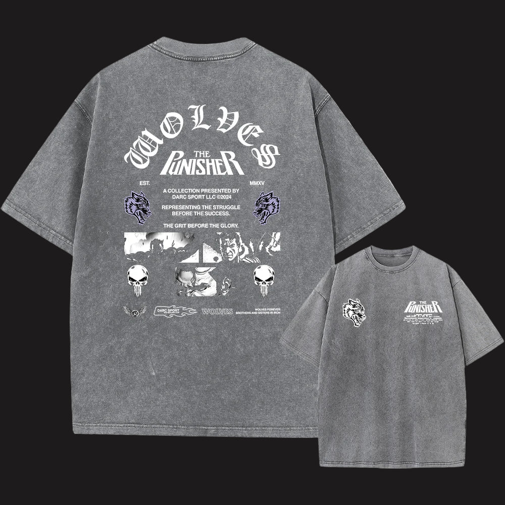 Crown&Co Men's Washed Vintage Printed T-Shirt