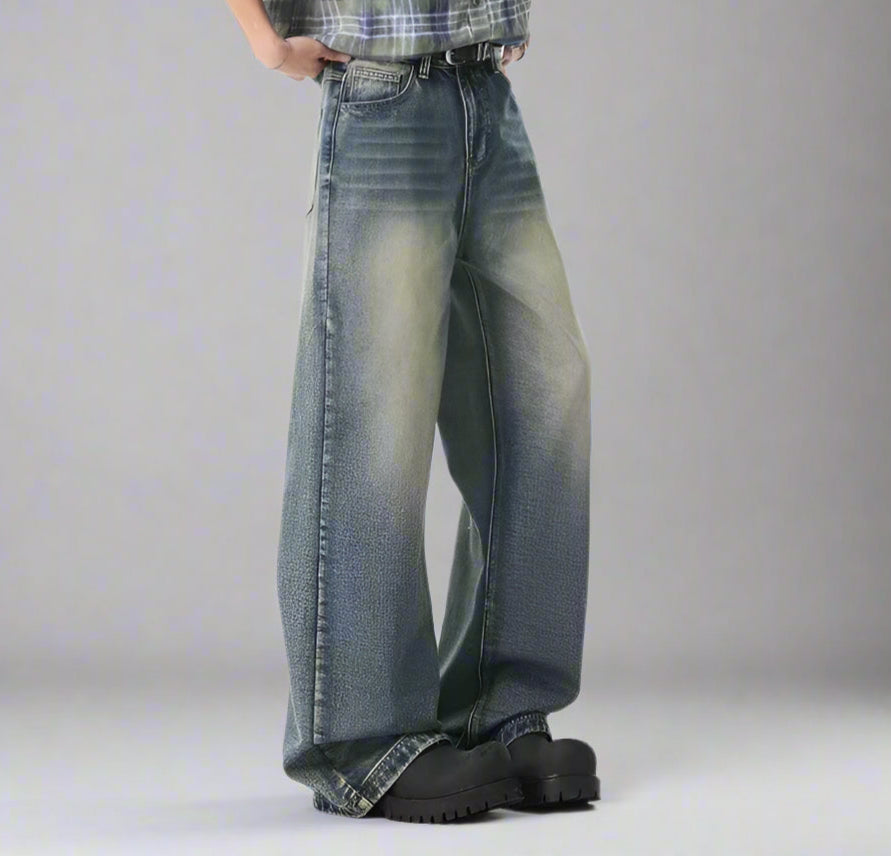 Crown&Co Retro Washed Straight-Leg Jeans