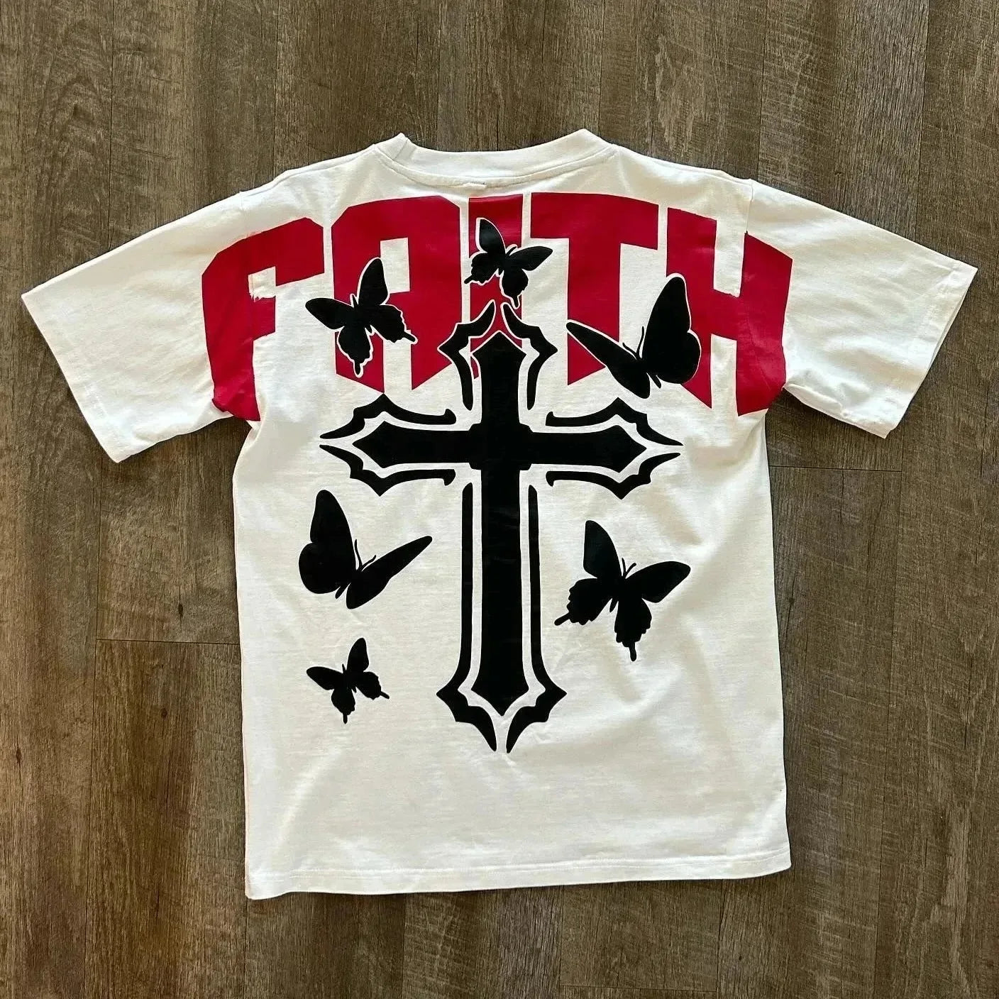 Crown&Co. Retro Cross Graphic Oversized T-Shirt