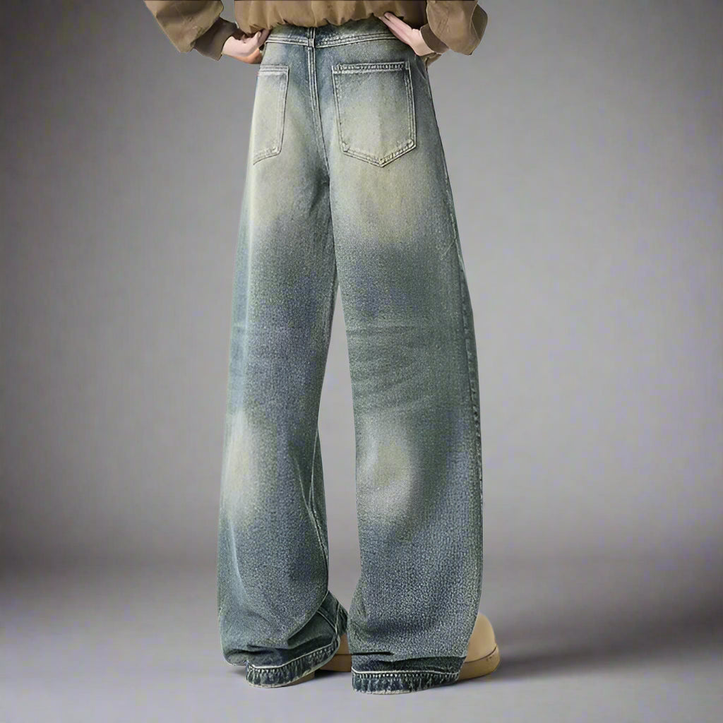 Crown&Co Retro Washed Straight-Leg Jeans