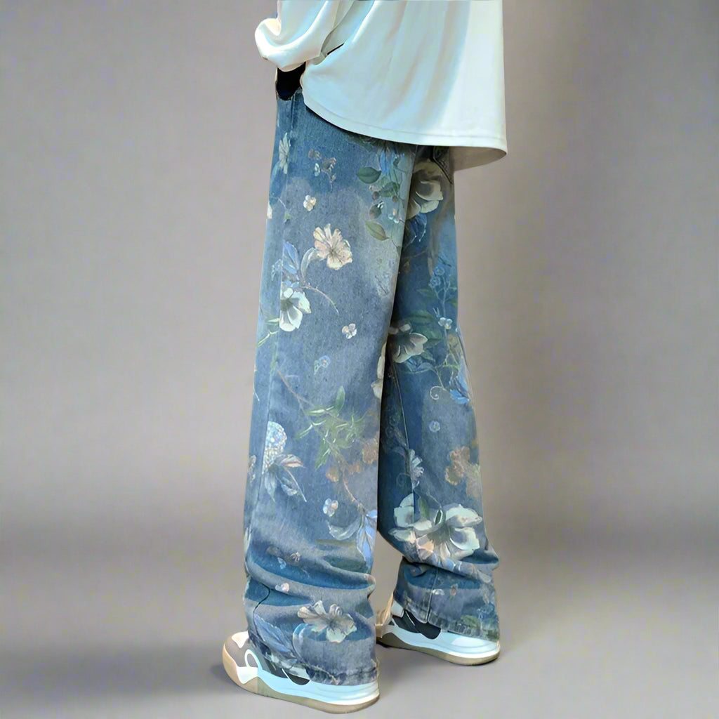 Crown & Co. Botanical Wide-Leg Denim