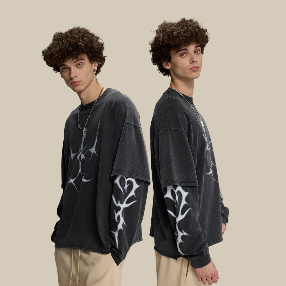 Crown&Co. Eclipse Flame Long Sleeve Tee